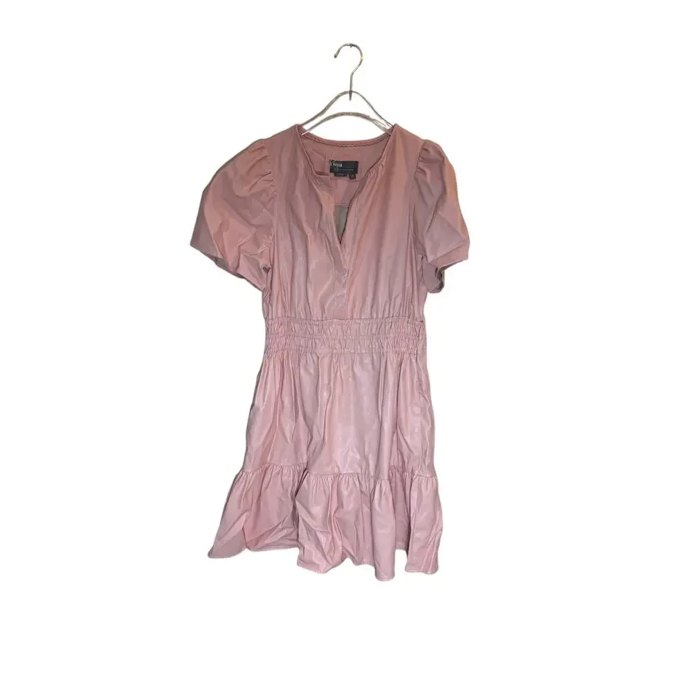 The Somerset Mini Dress: Faux Leather Edition Size Medium light Blush - Picture 4 of 8